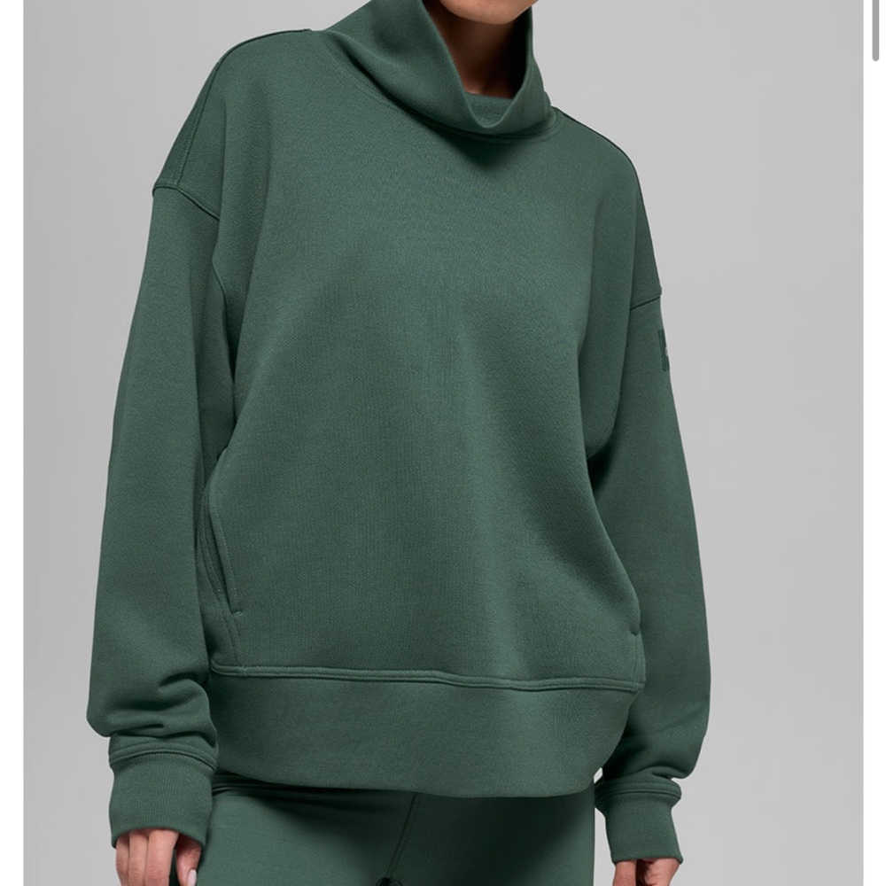 ALO Yoga Forest Green Cowl Neck Top
